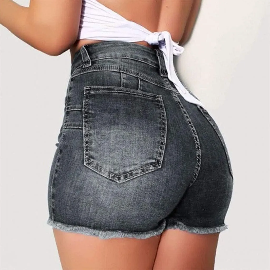 Shorts Women's Casual Denim Hotpant High Broken Slim Women Ripped Waisted Denim Jeans Fit Pantalones Elastic athletic Pants