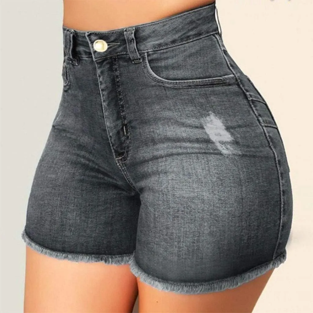 Shorts Women's Casual Denim Hotpant High Broken Slim Women Ripped Waisted Denim Jeans Fit Pantalones Elastic athletic Pants