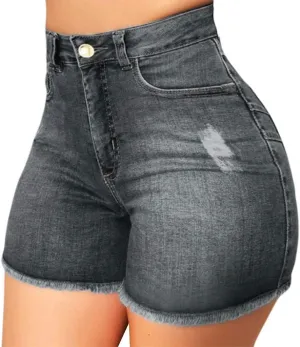 Shorts Women's Casual Denim Hotpant High Broken Slim Women Ripped Waisted Denim Jeans Fit Pantalones Elastic athletic Pants