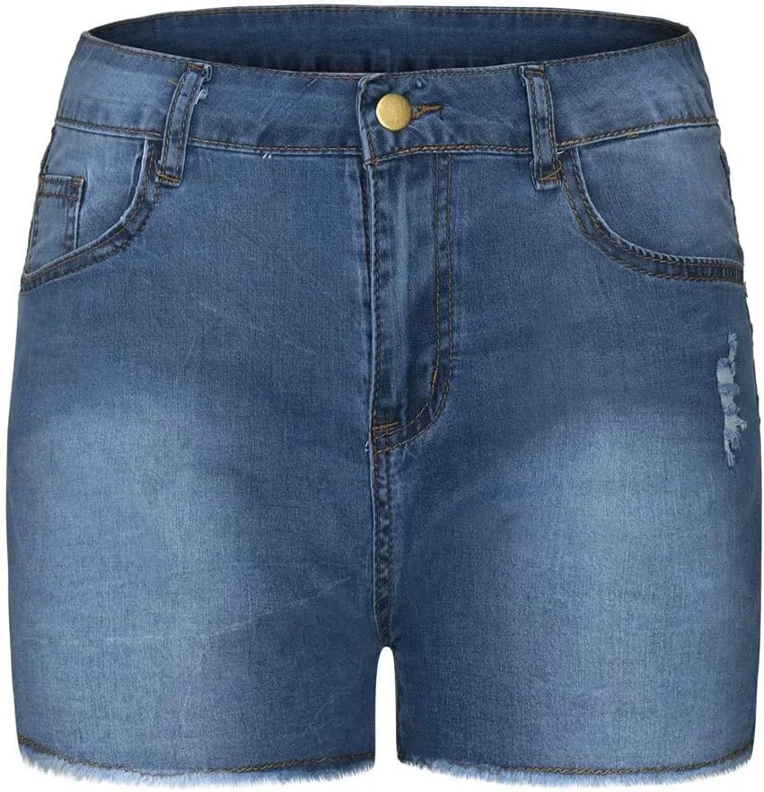 Shorts Women's Casual Denim Hotpant High Broken Slim Women Ripped Waisted Denim Jeans Fit Pantalones Elastic athletic Pants