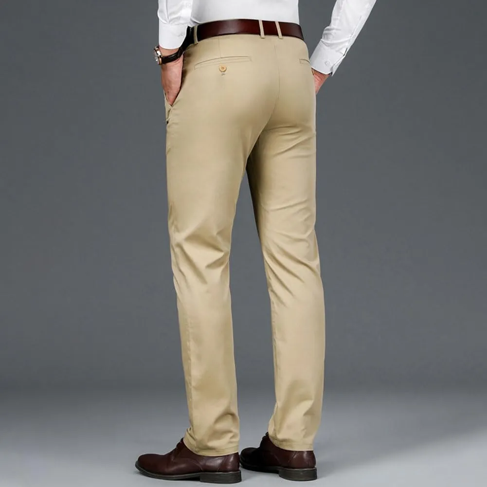 Silamone Timeless Stretch Pants, Timelessflex - Men's High Stretch Straight Fit Pants, Lightweight Suit Pant