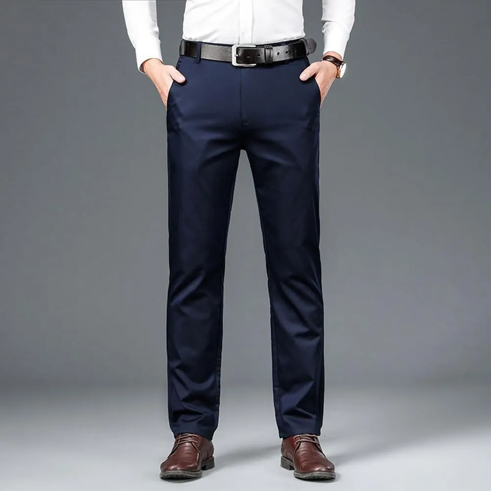 Silamone Timeless Stretch Pants, Timelessflex - Men's High Stretch Straight Fit Pants, Lightweight Suit Pant