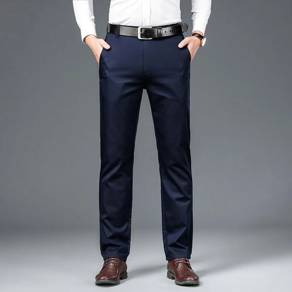 Silamone Timeless Stretch Pants, Timelessflex - Men's High Stretch Straight Fit Pants, Lightweight Suit Pant