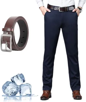 Silamone Timeless Stretch Pants, Timelessflex - Men's High Stretch Straight Fit Pants, Lightweight Suit Pant
