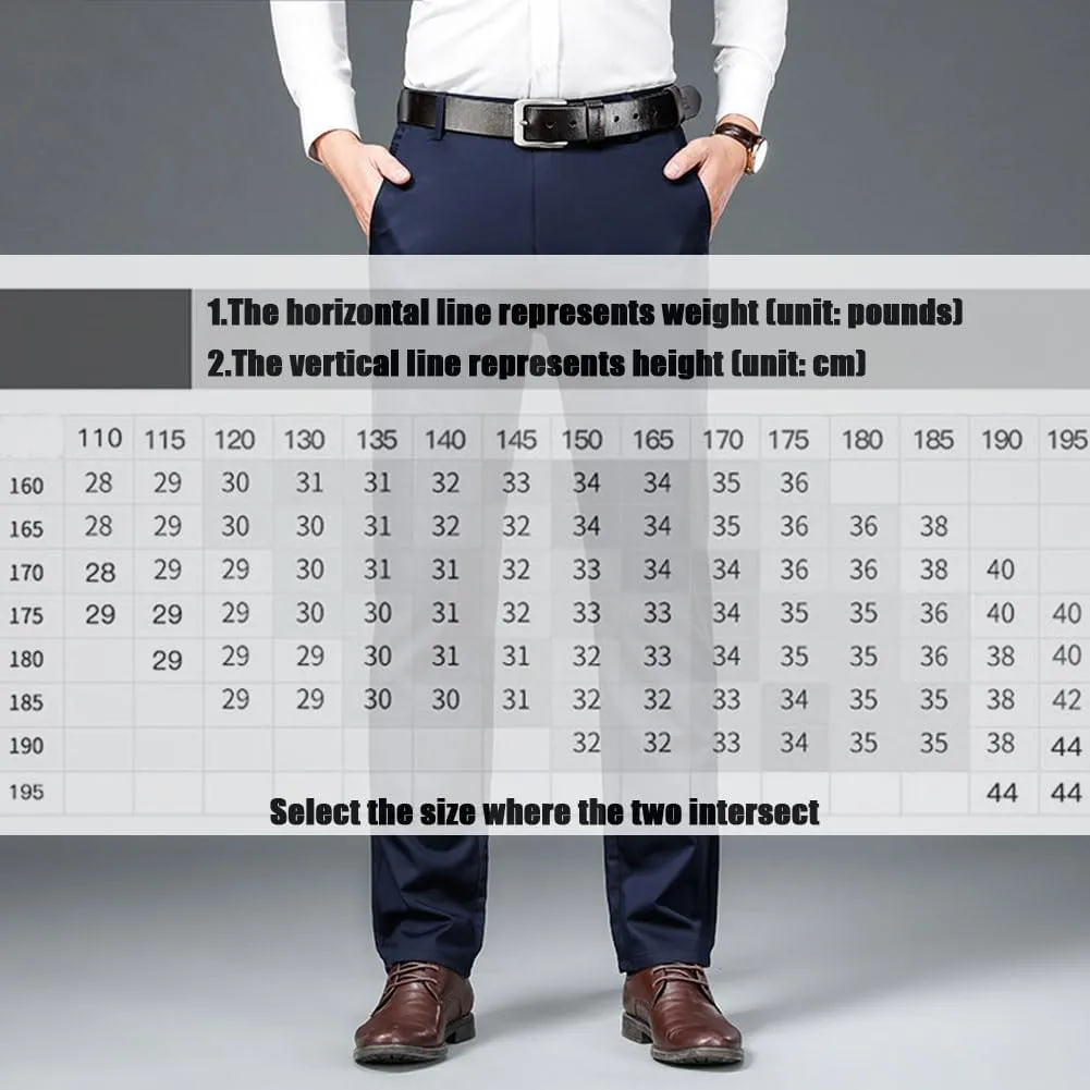 Silamone Timeless Stretch Pants, Timelessflex - Men's High Stretch Straight Fit Pants, Lightweight Suit Pant