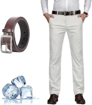 Silamone Timeless Stretch Pants, Timelessflex - Men's High Stretch Straight Fit Pants, Lightweight Suit Pant