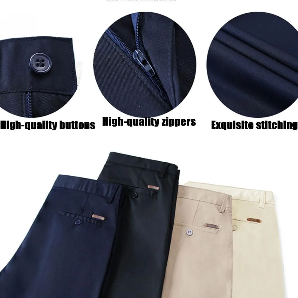 Silamone Timeless Stretch Pants, Timelessflex - Men's High Stretch Straight Fit Pants, Lightweight Suit Pant