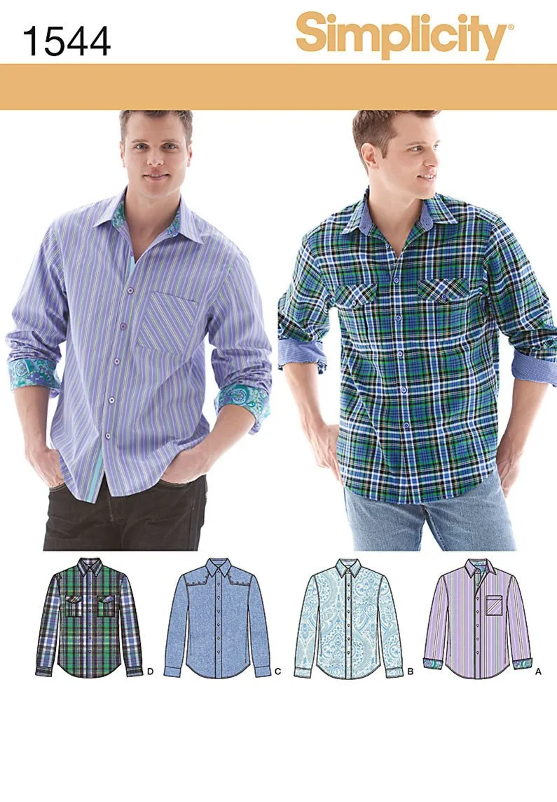 Simplicity Pattern 1544 Men's button front shirt