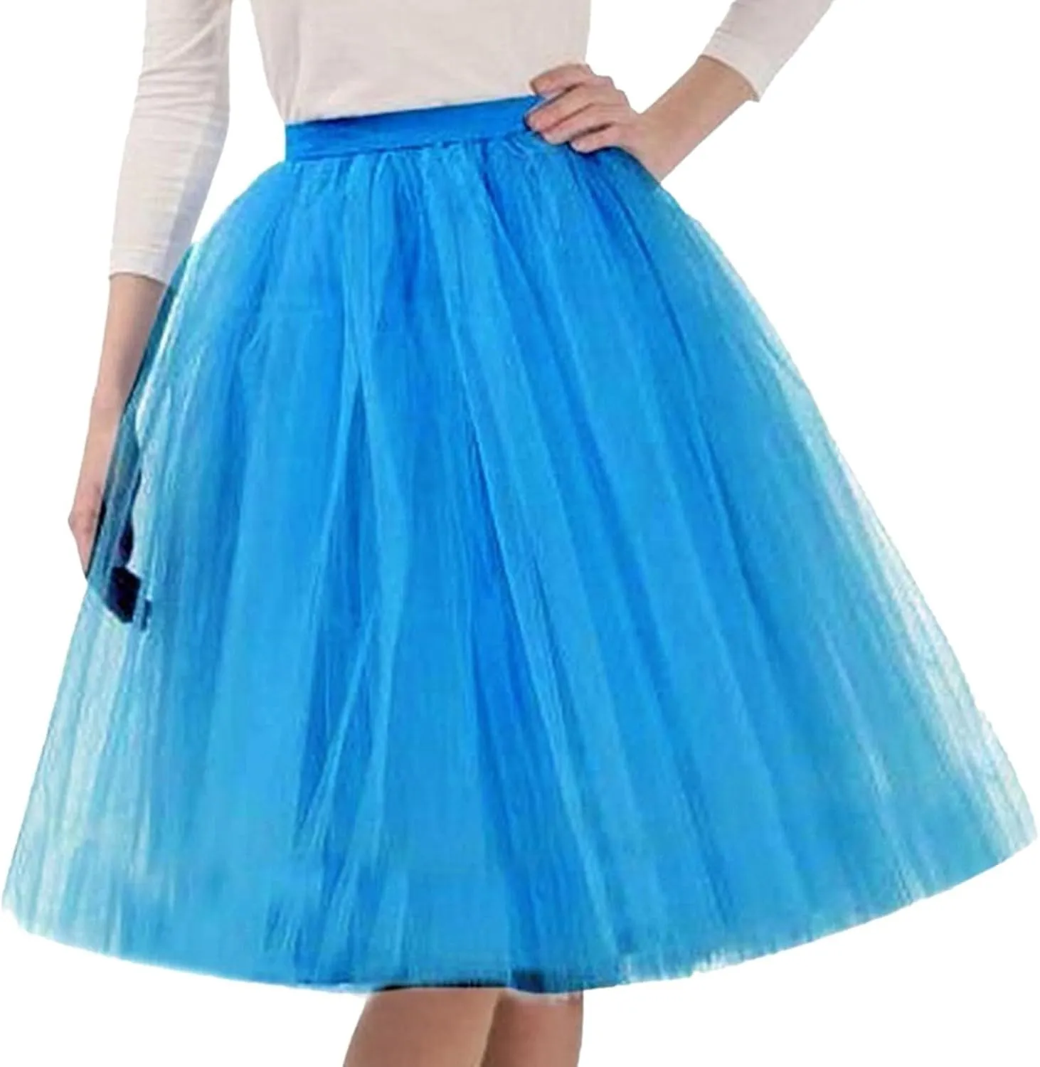 Skirts for Women Pleated Tulle Short Skirt Solid Color High Waist Tutu Ballet Half-Body Clothes Adult Dancing Skirts