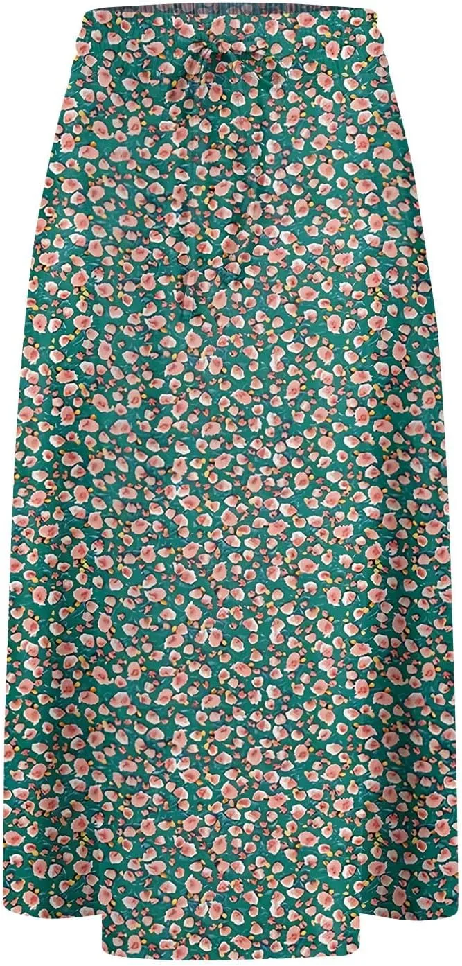 Skirts for Women Trendy 2025 Summer Boho A Line Western Skirt Casual Resort Wear