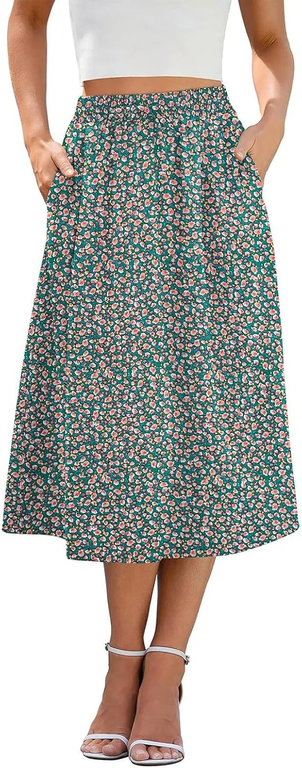 Skirts for Women Trendy 2025 Summer Boho A Line Western Skirt Casual Resort Wear