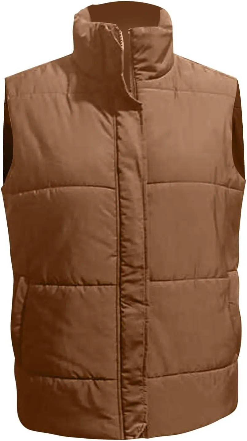 Sleeveless Hood Winter Puffer Vest Outwear Thin Down Vest Inside with Removable Hood Womens Vests Oversized Vests