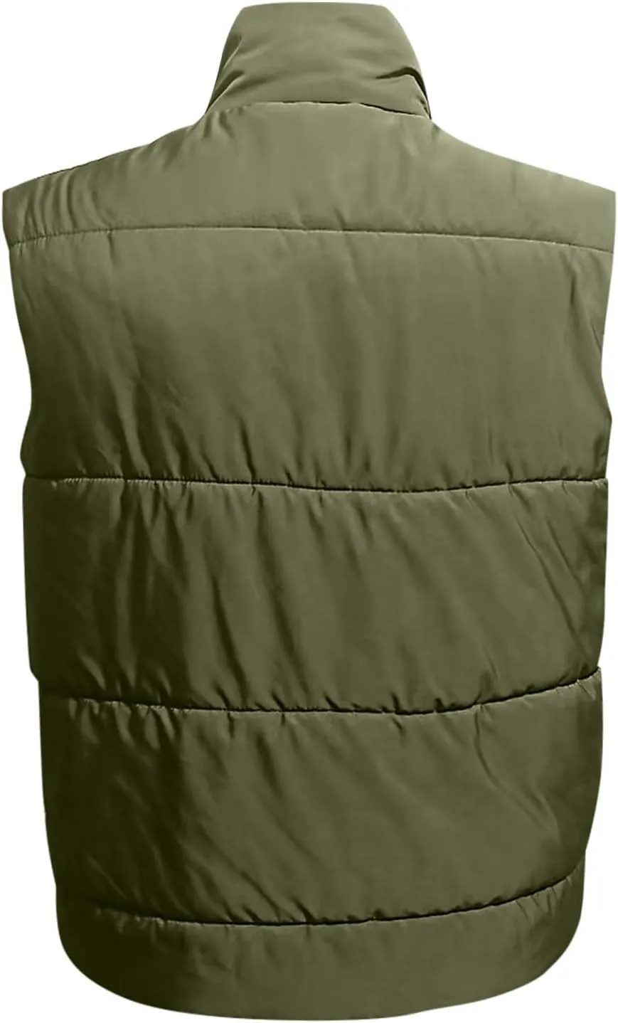 Sleeveless Hood Winter Puffer Vest Outwear Thin Down Vest Inside with Removable Hood Womens Vests Oversized Vests
