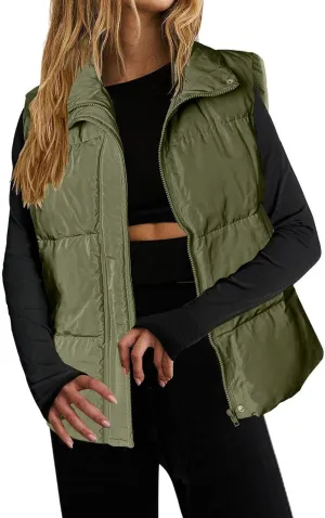 Sleeveless Hood Winter Puffer Vest Outwear Thin Down Vest Inside with Removable Hood Womens Vests Oversized Vests