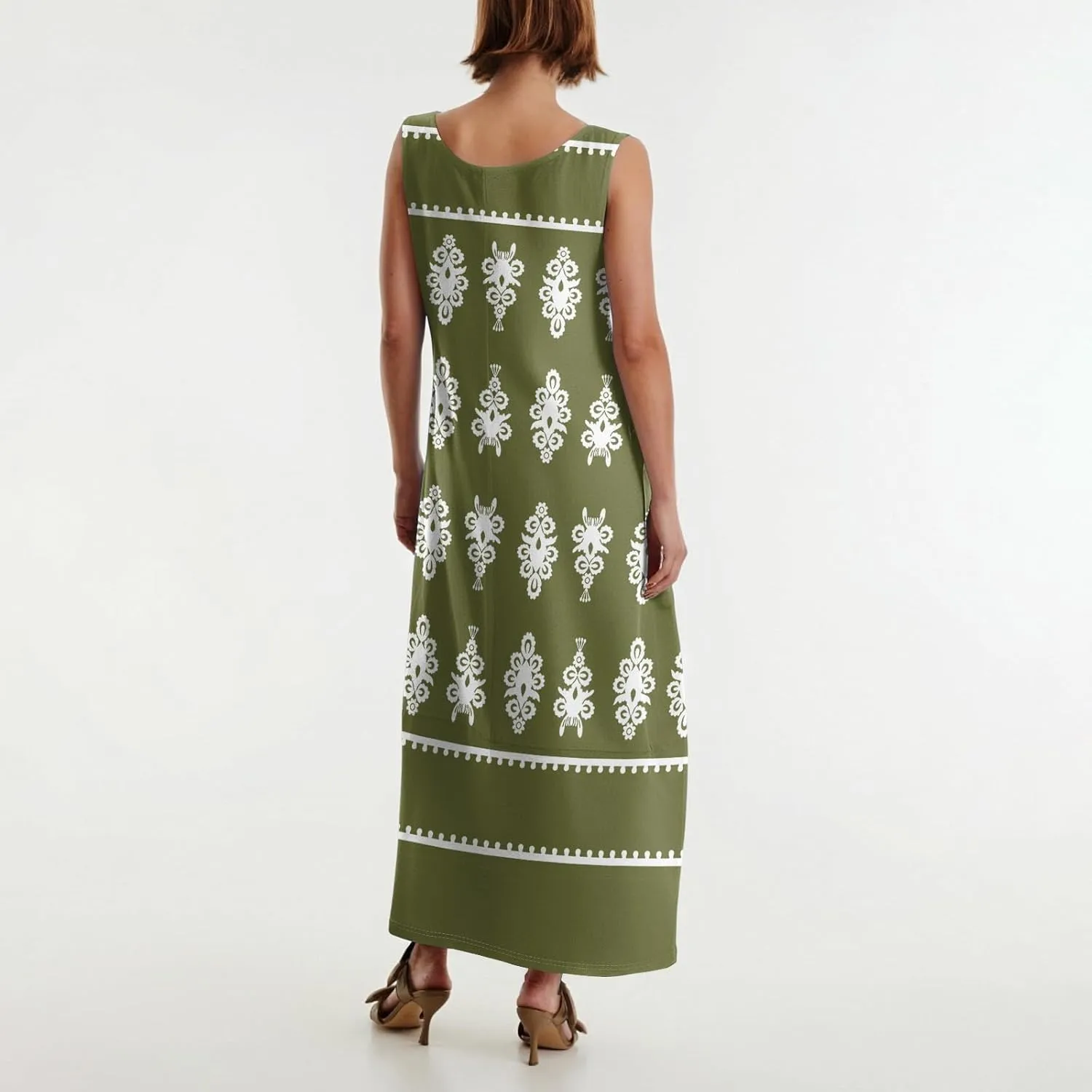 Sleeveless Party Summer Dress Women Hip A-Line Round Neck Comfortable Dresses Lady