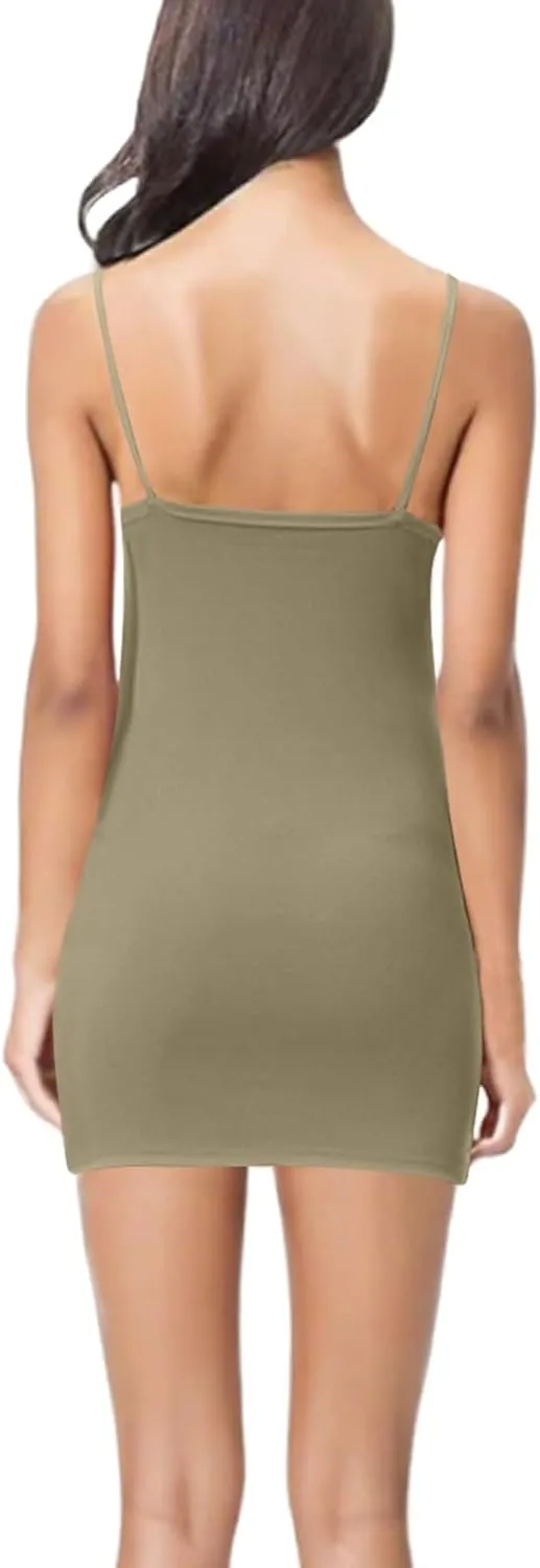 Slip for Women Under Dress Scoop Neck Spaghetti Strap Mini Dresses Summer Sleeveless Cami Dress Short Sundress