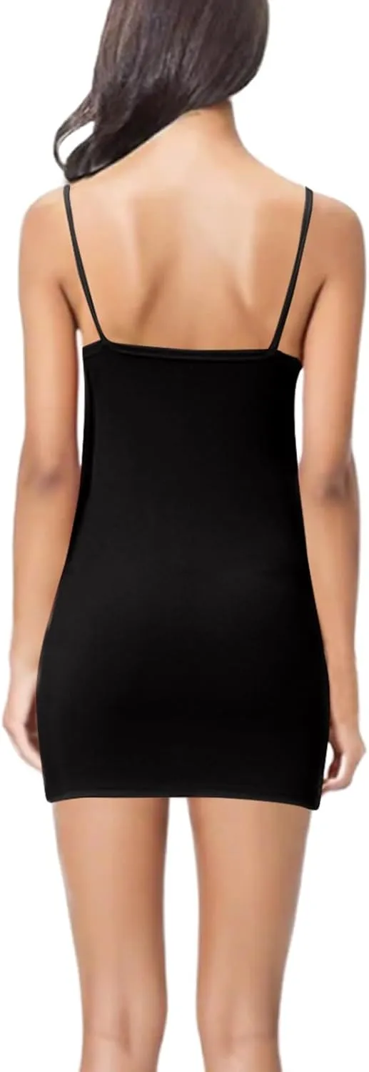 Slip for Women Under Dress Scoop Neck Spaghetti Strap Mini Dresses Summer Sleeveless Cami Dress Short Sundress