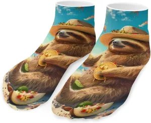 Sloth Ankle Socks Breathable Low Cut Sports Socks Casual No Show Sock for Women Men