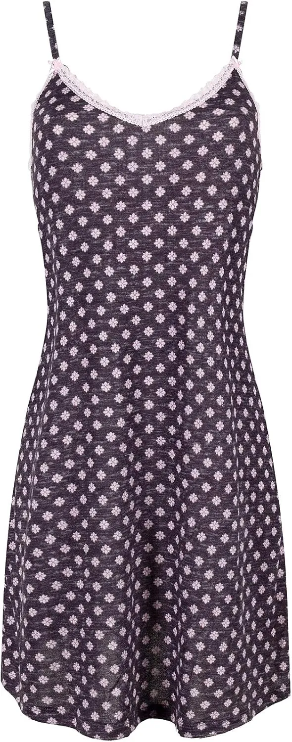 SofiePJ Women's Printed Chemise and Robe 2 Piece Sleep Set