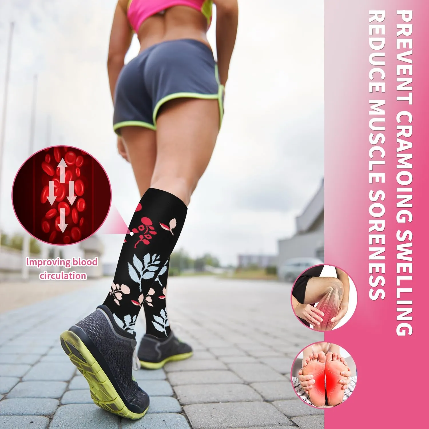 Sooverki Compression Socks for Women Men Circulation 6 Pairs-Best Compression Stockings For Running,Athletic,Nursing
