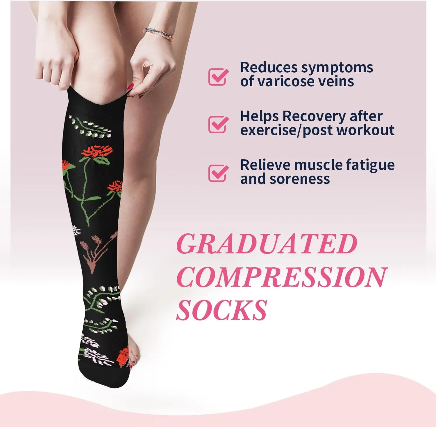 Sooverki Compression Socks for Women Men Circulation 6 Pairs-Best Compression Stockings For Running,Athletic,Nursing