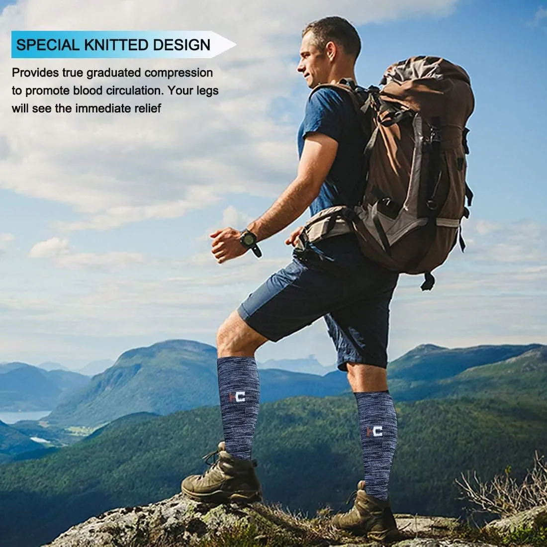 Sooverki Compression Socks for Women Men Circulation 6 Pairs-Best Compression Stockings For Running,Athletic,Nursing