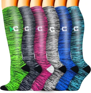 Sooverki Compression Socks for Women Men Circulation 6 Pairs-Best Compression Stockings For Running,Athletic,Nursing