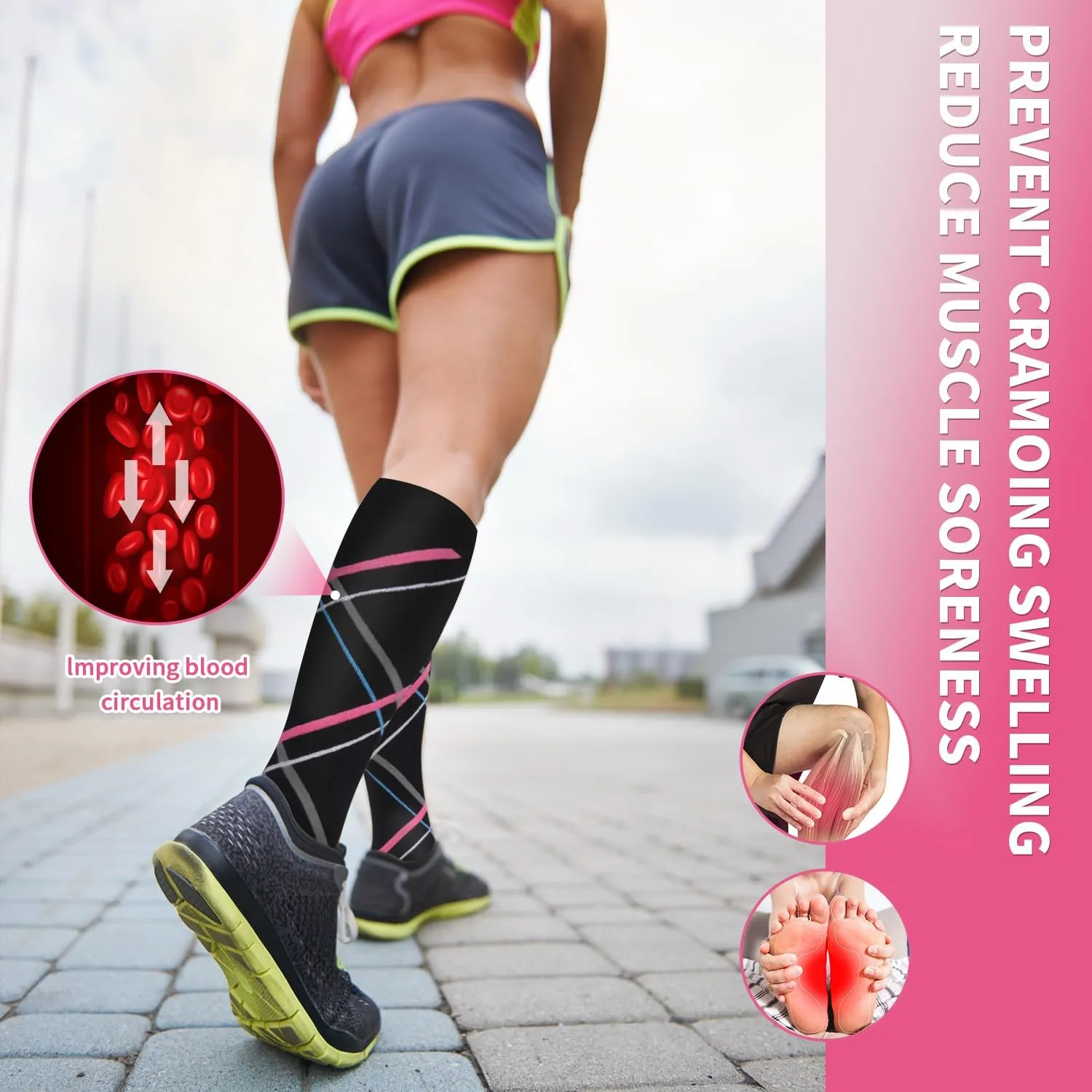 Sooverki Compression Socks for Women Men Circulation 6 Pairs-Best Compression Stockings For Running,Athletic,Nursing