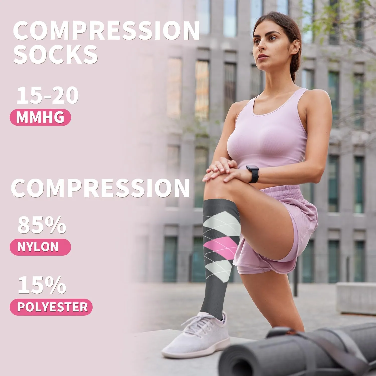 Sooverki Compression Socks for Women Men Circulation 6 Pairs-Best Compression Stockings For Running,Athletic,Nursing
