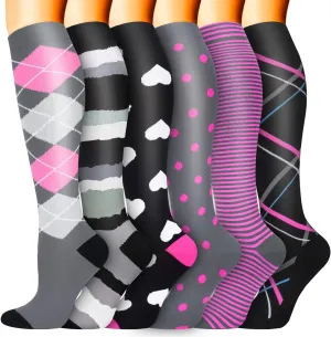 Sooverki Compression Socks for Women Men Circulation 6 Pairs-Best Compression Stockings For Running,Athletic,Nursing