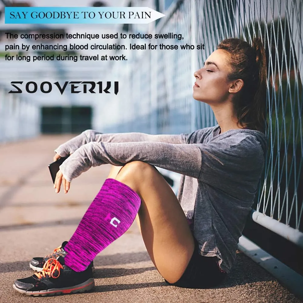 Sooverki Compression Socks for Women Men Circulation 6 Pairs-Best Compression Stockings For Running,Athletic,Nursing