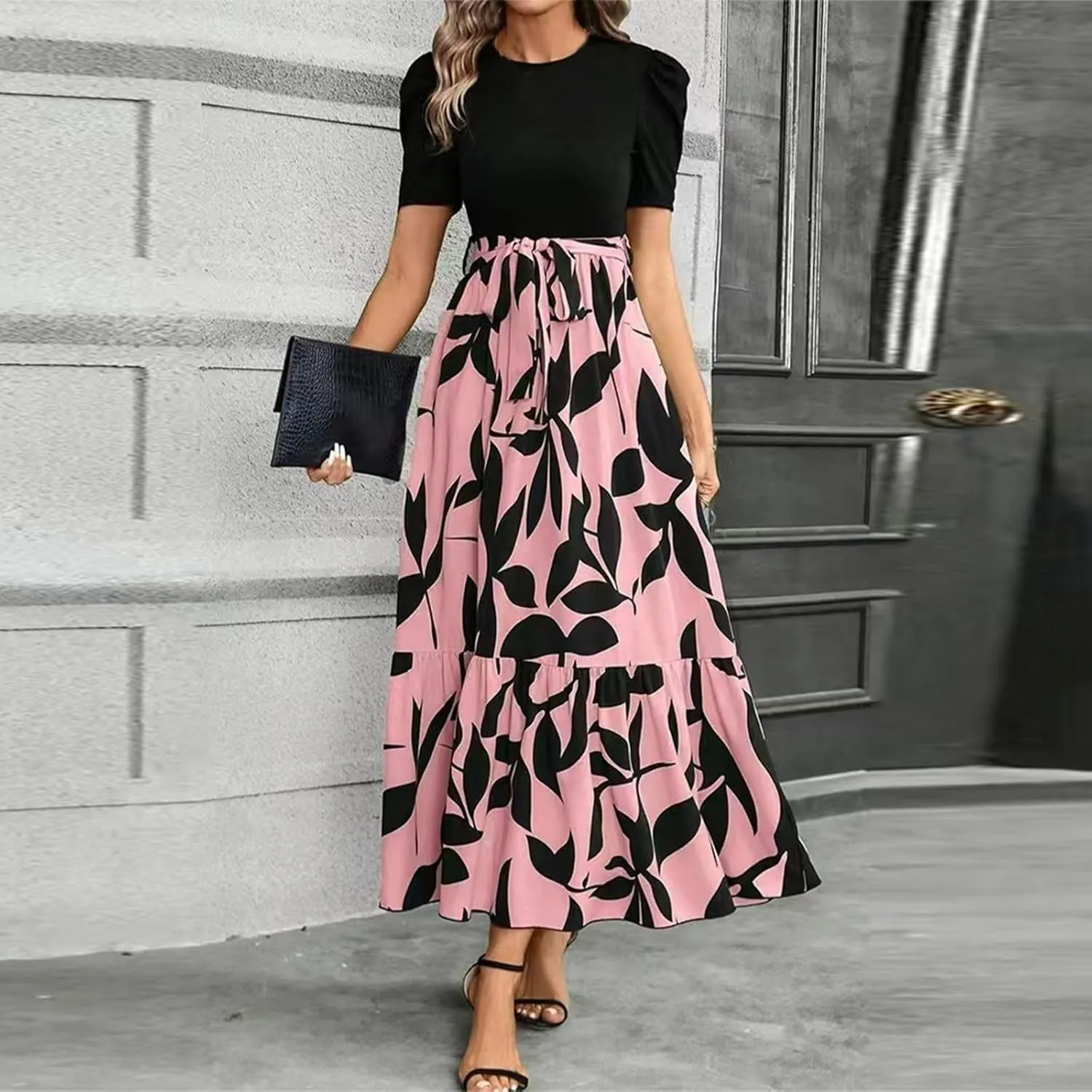 Summer Dresses for Women 2025 Casual Flowy Floral Maxi Dress Elegant Empire Waist Beach Dresses