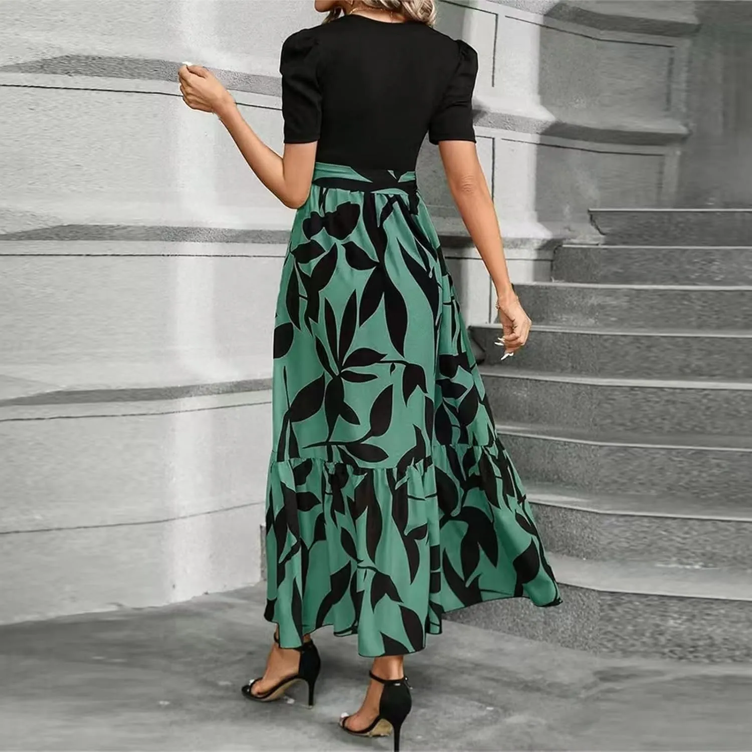 Summer Dresses for Women 2025 Casual Flowy Floral Maxi Dress Elegant Empire Waist Beach Dresses