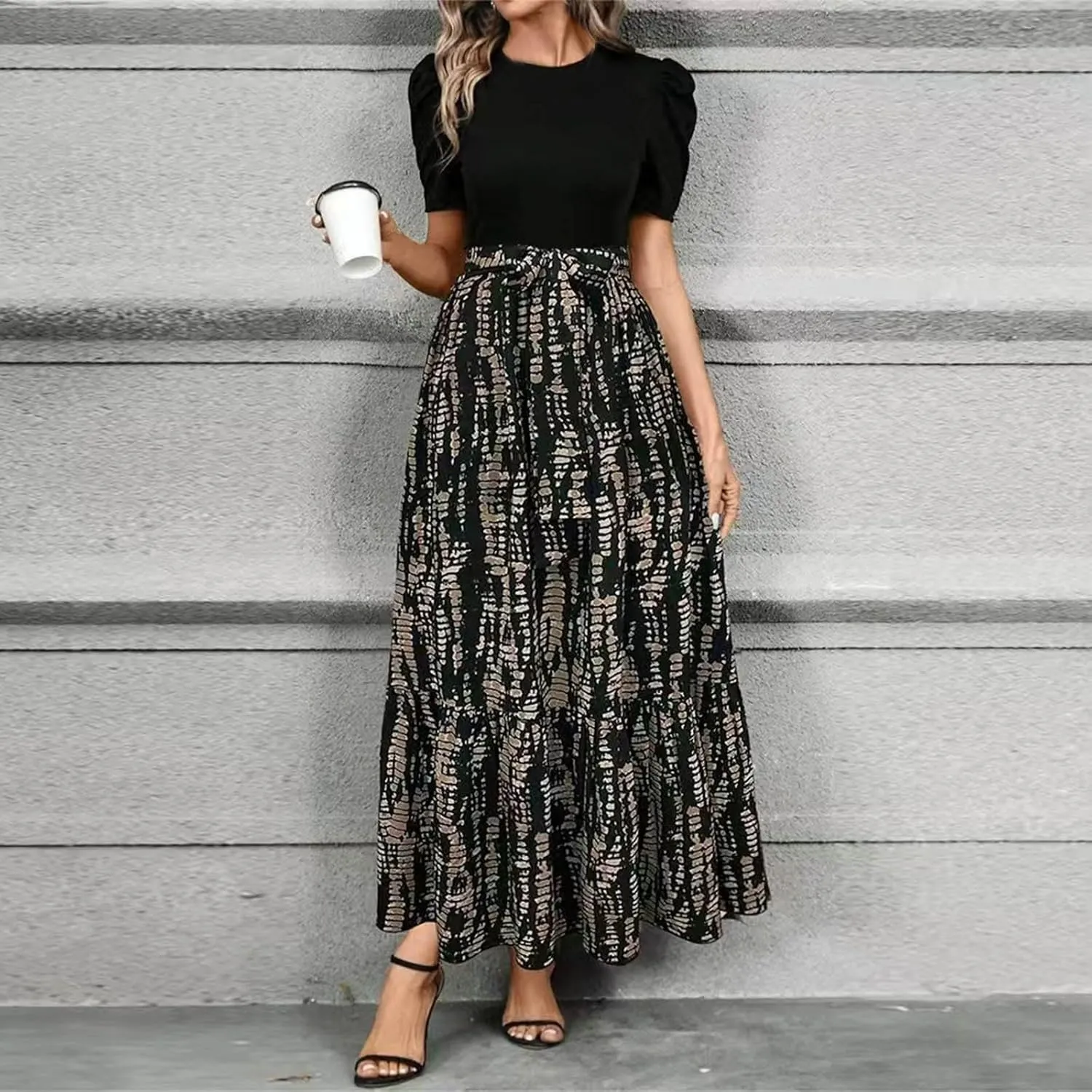 Summer Dresses for Women 2025 Casual Flowy Floral Maxi Dress Elegant Empire Waist Beach Dresses