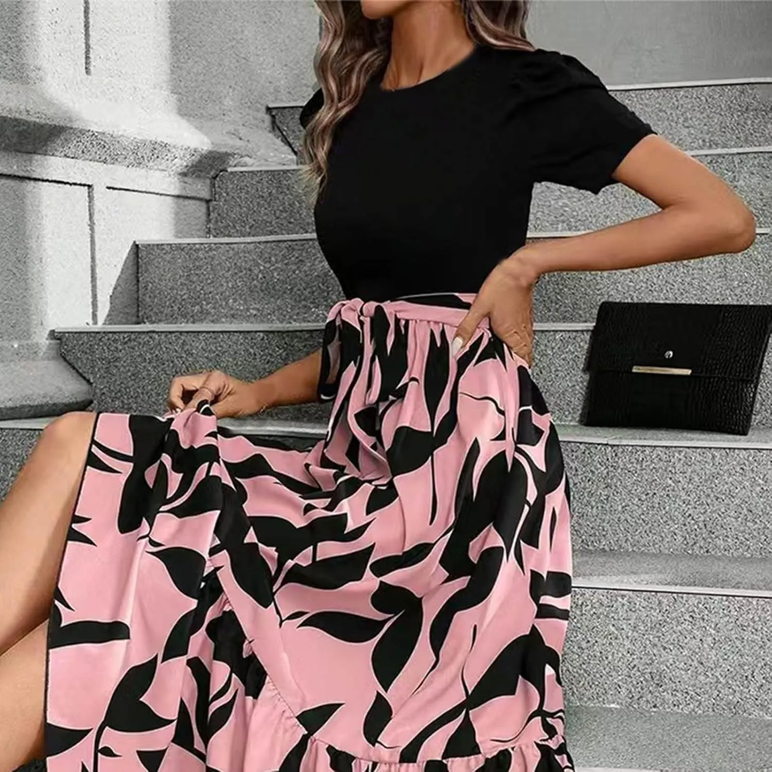 Summer Dresses for Women 2025 Casual Flowy Floral Maxi Dress Elegant Empire Waist Beach Dresses