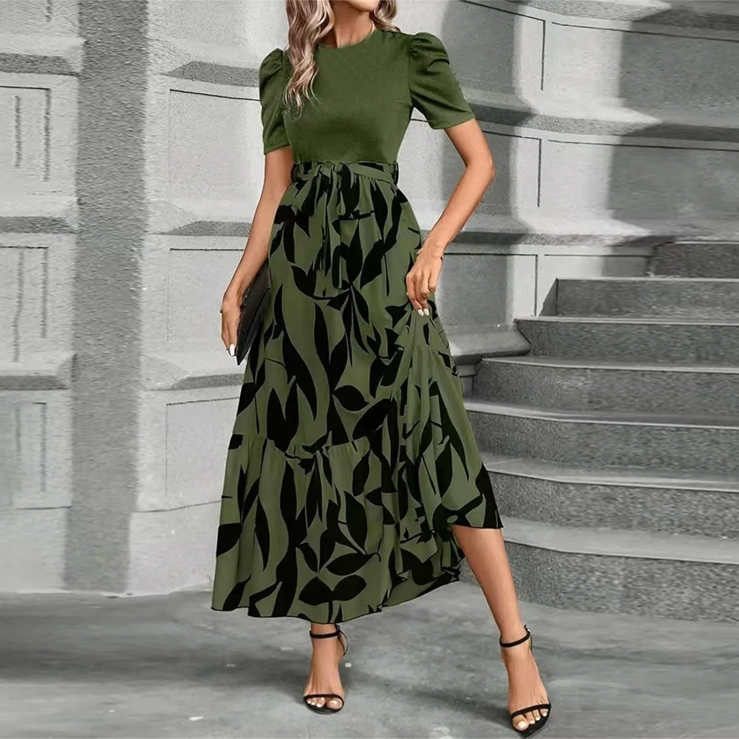 Summer Dresses for Women 2025 Casual Flowy Floral Maxi Dress Elegant Empire Waist Beach Dresses
