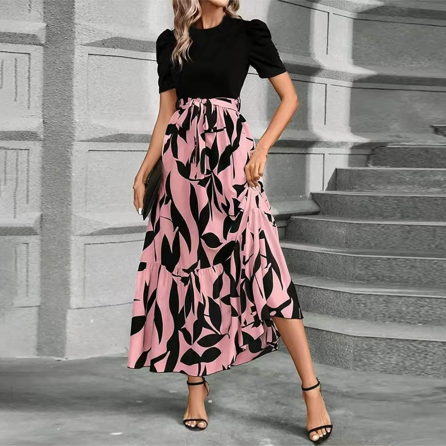 Summer Dresses for Women 2025 Casual Flowy Floral Maxi Dress Elegant Empire Waist Beach Dresses