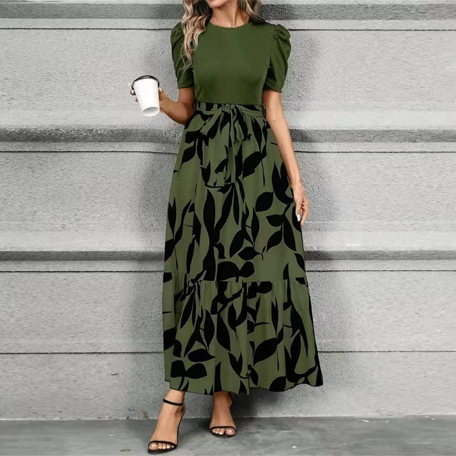 Summer Dresses for Women 2025 Casual Flowy Floral Maxi Dress Elegant Empire Waist Beach Dresses