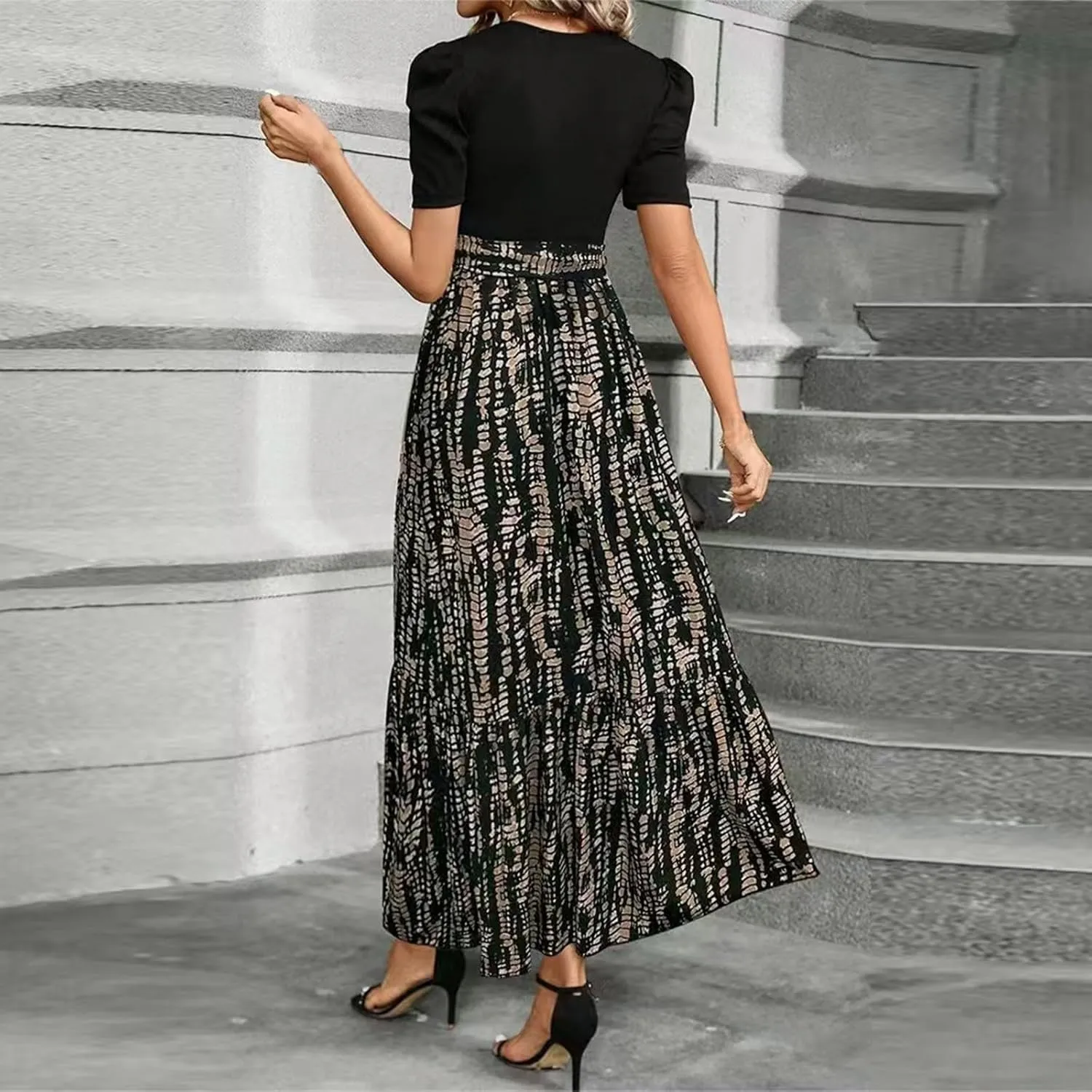 Summer Dresses for Women 2025 Casual Flowy Floral Maxi Dress Elegant Empire Waist Beach Dresses