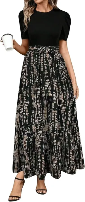 Summer Dresses for Women 2025 Casual Flowy Floral Maxi Dress Elegant Empire Waist Beach Dresses