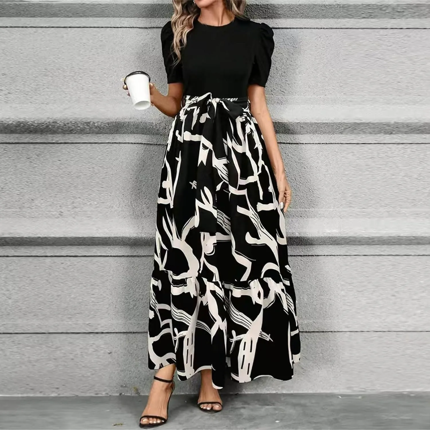Summer Dresses for Women 2025 Casual Flowy Floral Maxi Dress Elegant Empire Waist Beach Dresses