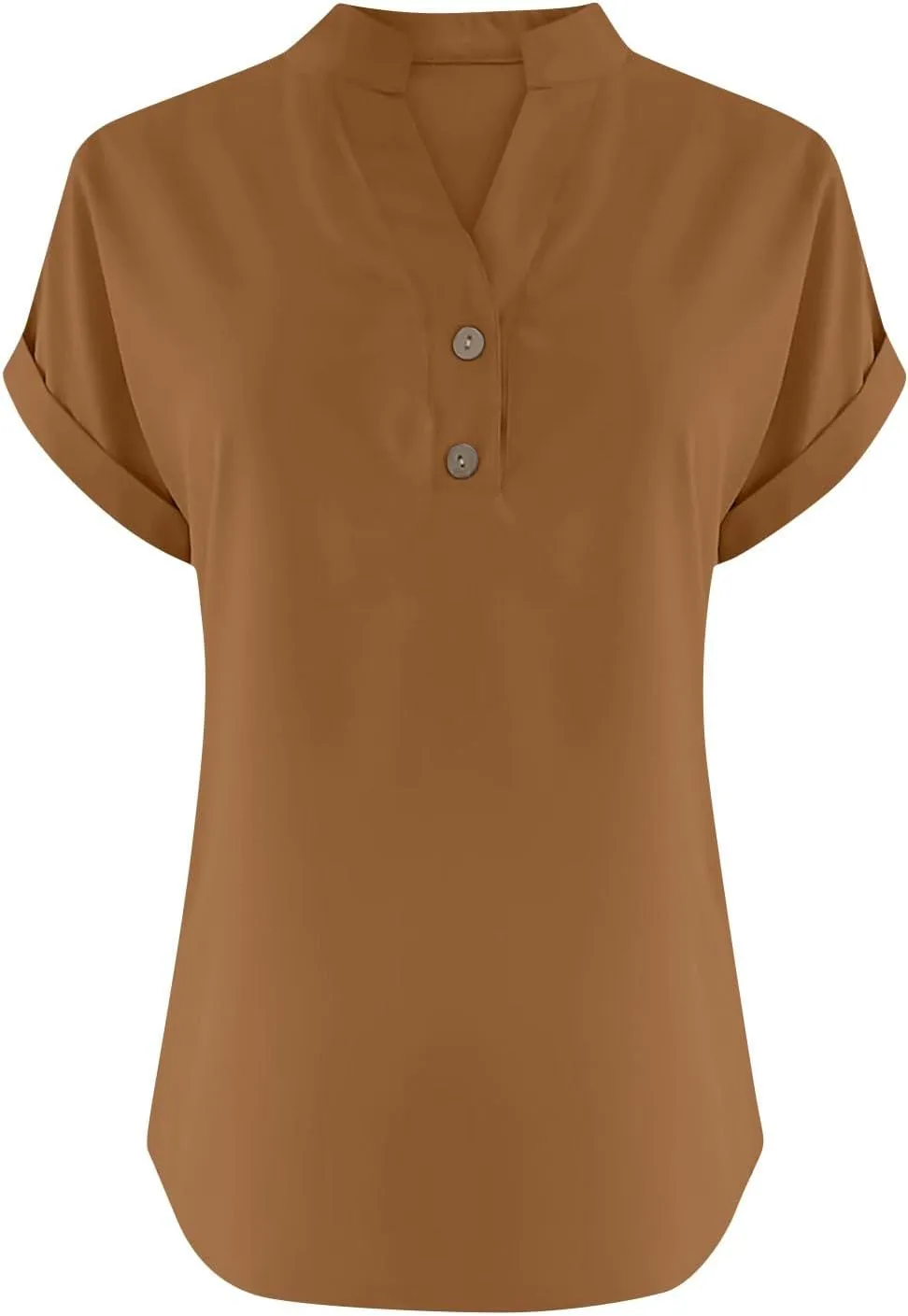 Summer Tops for Women 2025 Casual Short Sleeve V-Neck Cotton Linen Shirts Gauze Blouses Trendy Button Down T-Shirts