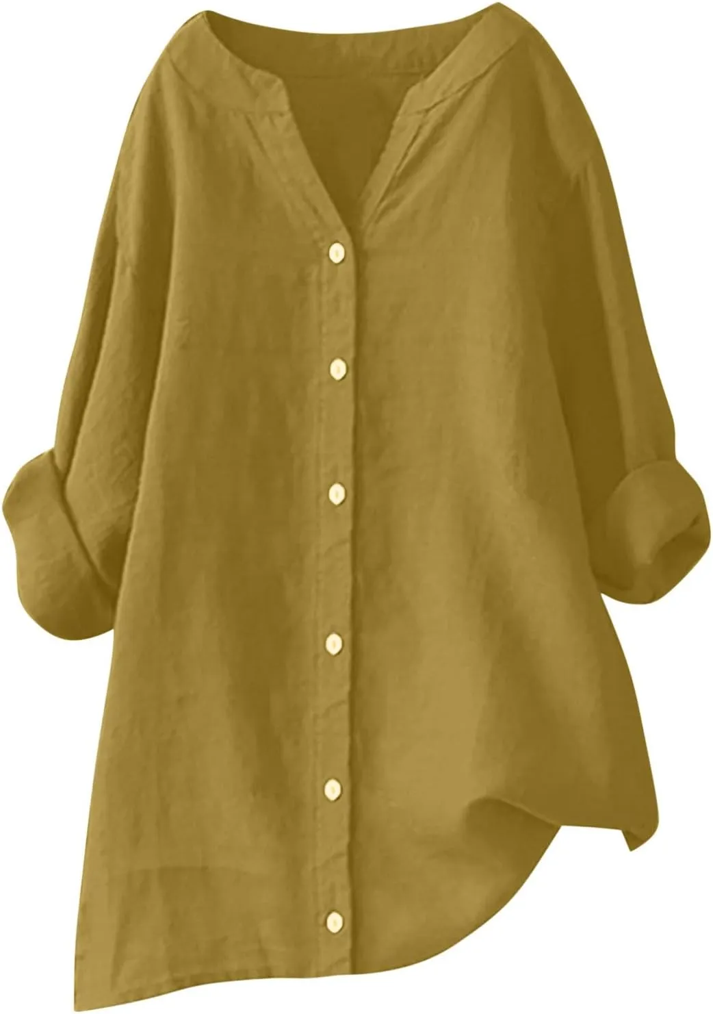 Summer Tops for Women Casual Fashion Button Down Long Sleeve Plus Size Linen Shirts Gauze Tunic Blouse Trendy Clothes