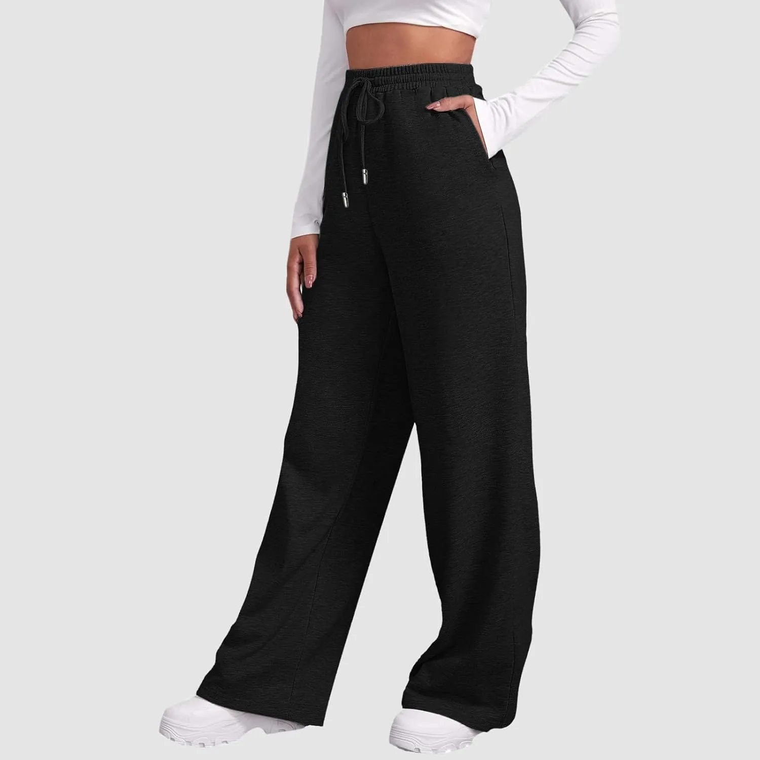 Sweatpants for Women Casual Wide Leg Pants Jogging Yoga Pants Pajama Lounge Pants Fall Warm Fleece Pants