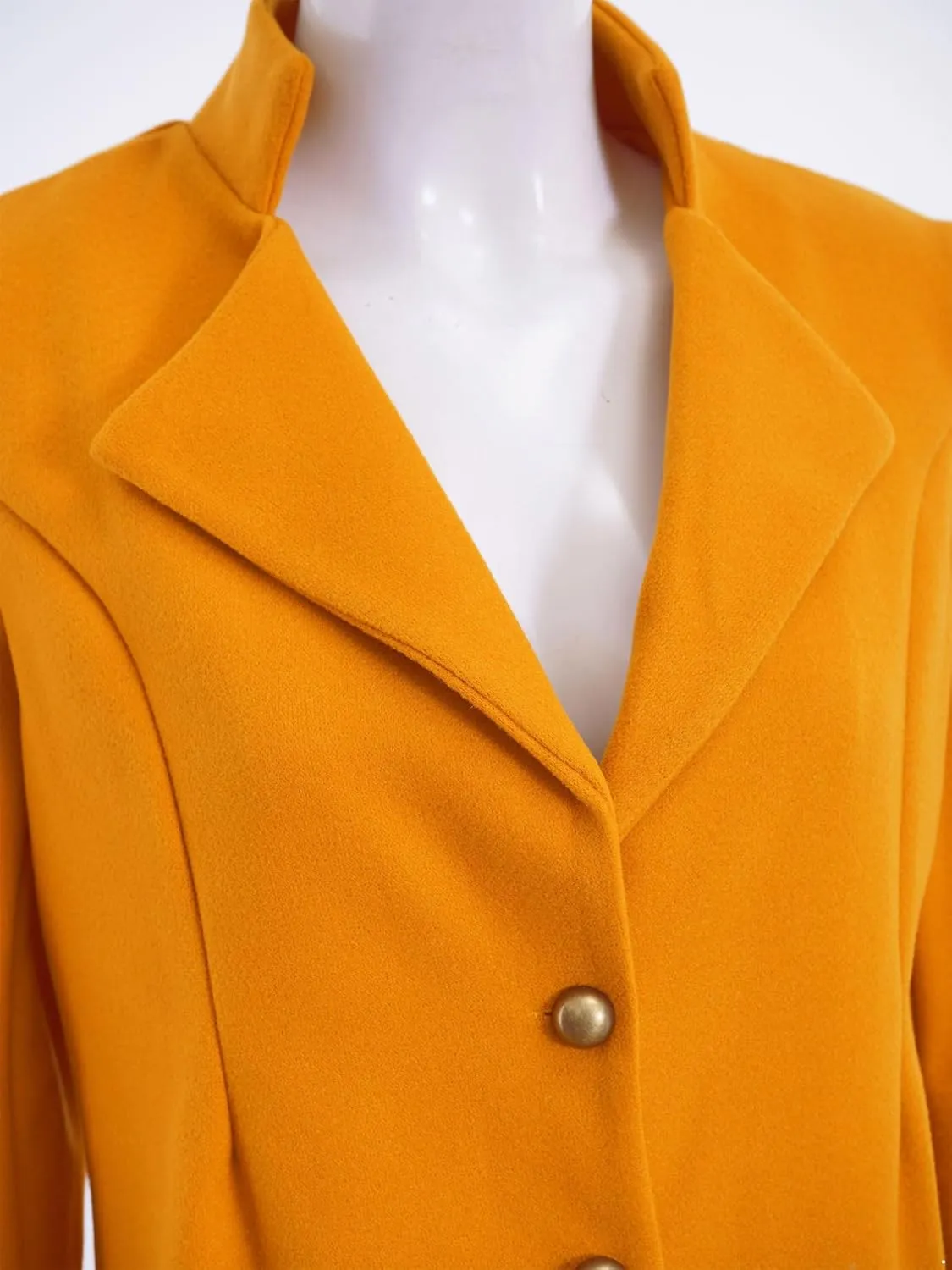 Sywiyi Women Notched Lapel Trench Coats Wool Blend Outerwear Single Breasted Windproof Overcoat