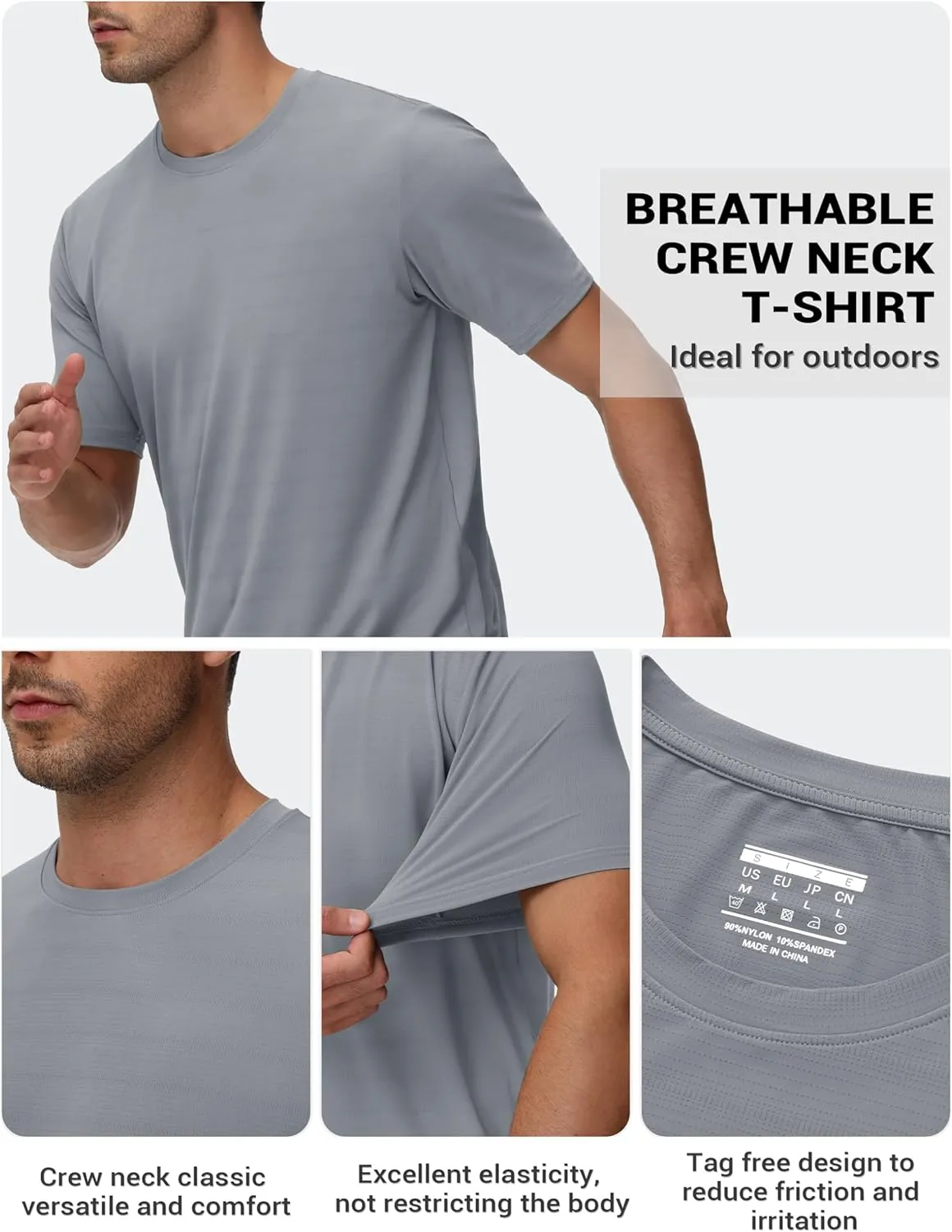 TACVASEN Men's Lightweight Athletic T-Shirts Quick Dry Workout Gym Tops Short Sleeve Running Tee Shirt Performance Activewear