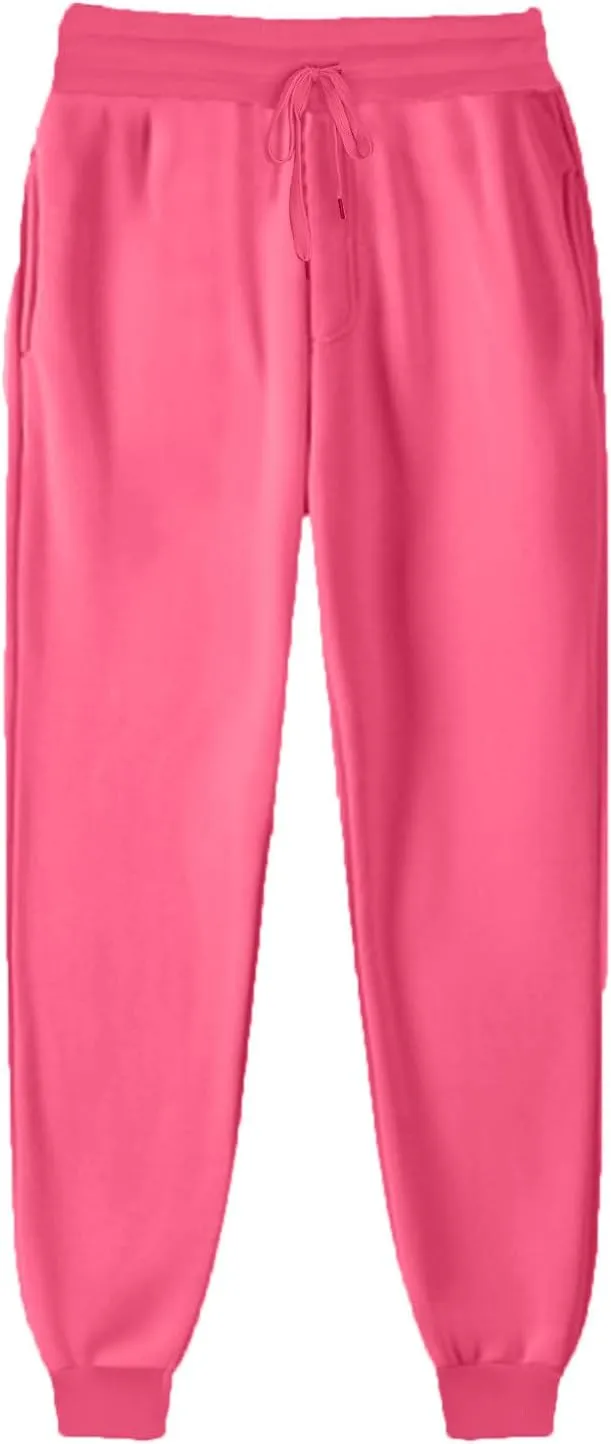 TANGNADE Fleece Lined Sweatpants Women Drawstring Joggers with Pockets High Waisted Thermal Winter Warm Pants