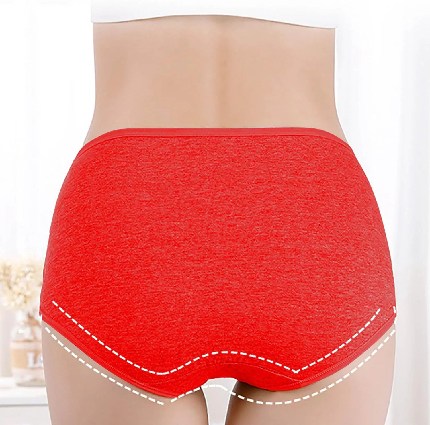 TANGNADE Women's High Waisted Seamless Underwear Full Coverage Brief Ladies No Show Panties Lingerie Plus Size