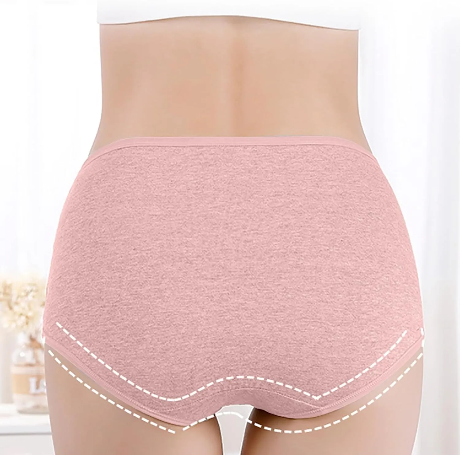 TANGNADE Women's High Waisted Seamless Underwear Full Coverage Brief Ladies No Show Panties Lingerie Plus Size