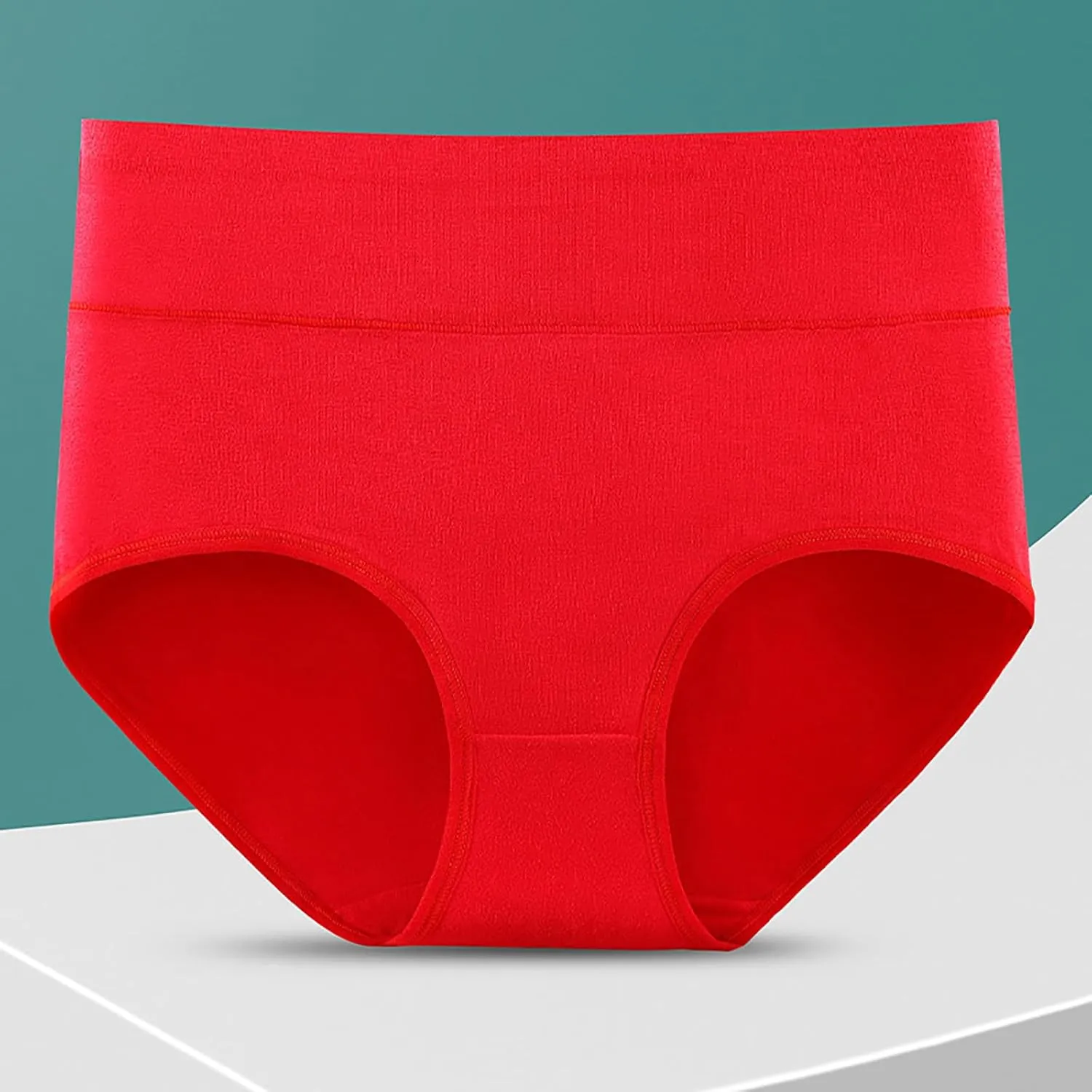 TANGNADE Women's High Waisted Seamless Underwear Full Coverage Brief Ladies No Show Panties Lingerie Plus Size